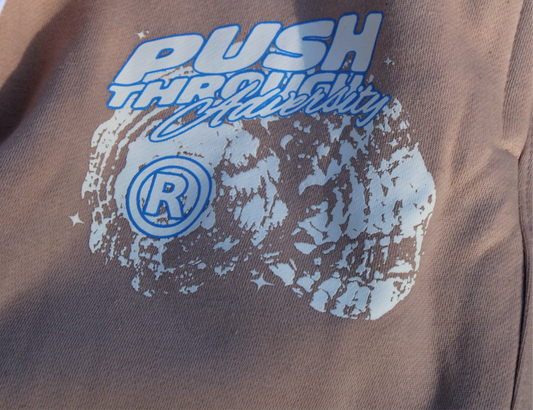 Tan Push Through Adversity “Seashell” Flared Sweatpants