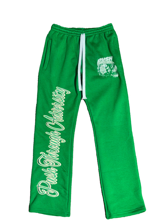 Green Push Through Adversity “Seashell” Flared Sweatpants