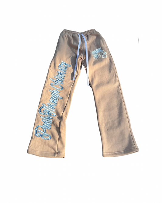 Tan Push Through Adversity “Seashell” Flared Sweatpants