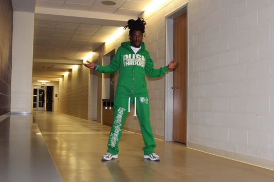 Green Push Through Adversity “Seashell” Hoodie Set